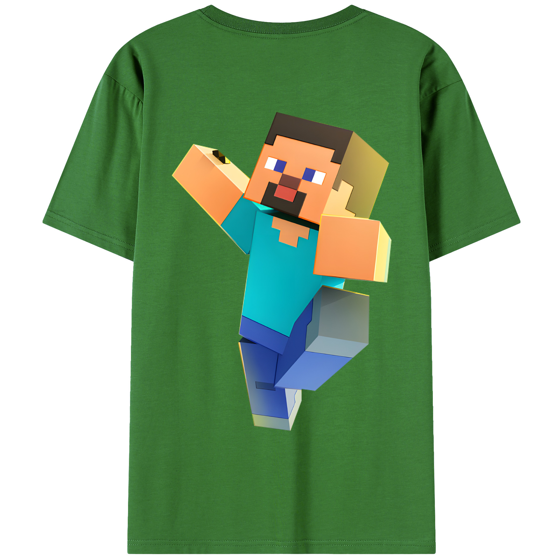 （画像用） マインクラフト ブロックの世界 Minecraft MC Block world レディース半袖Tシャツ(バックプリント)